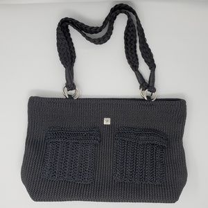 LINA Crocheted Black Handbag